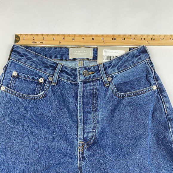 NWT Everlane Jeans Women's Size 27 The Curvy 90's Cheeky Straight Jean Blue - Picture 9 of 13
